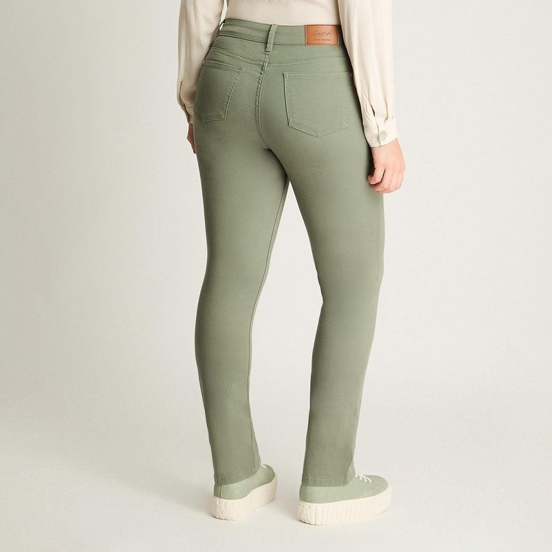 Jeans Recto 5 Bolsillos Verde-1