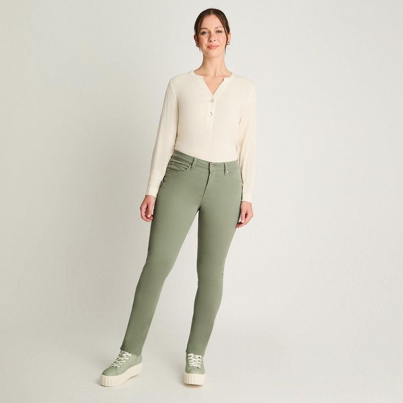 Jeans Recto 5 Bolsillos Verde-3