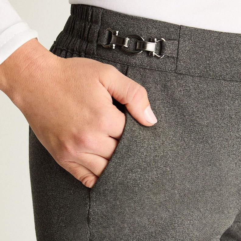 Pantalón Sastrero Con Cadena En Costados Gris-1