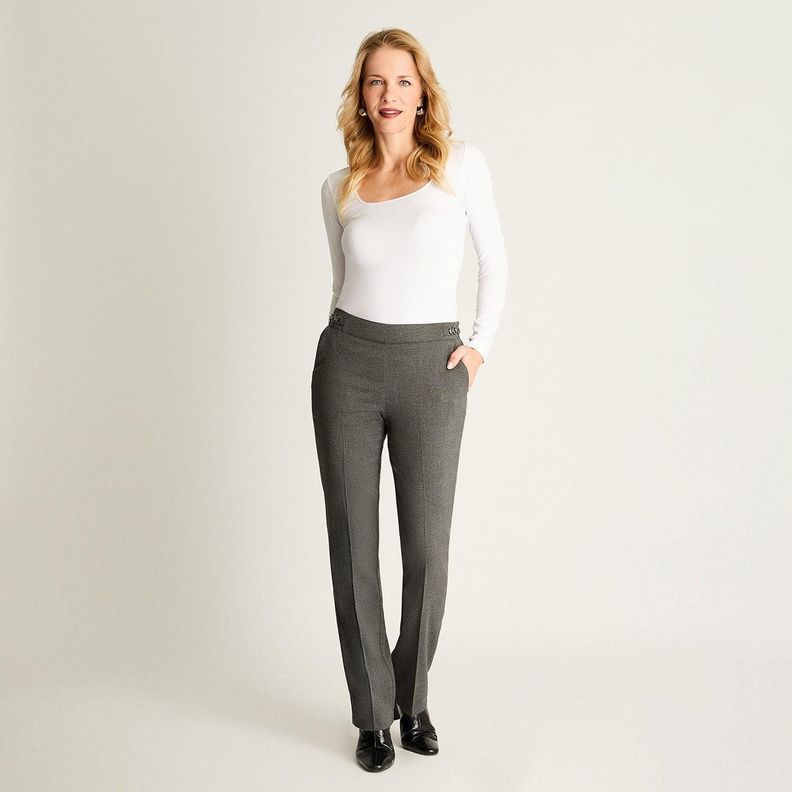 Pantalón Sastrero Con Cadena En Costados Gris-2