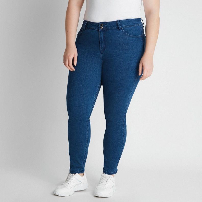 Skinny Jeans Push Up Control De Abdomen Azul-1
