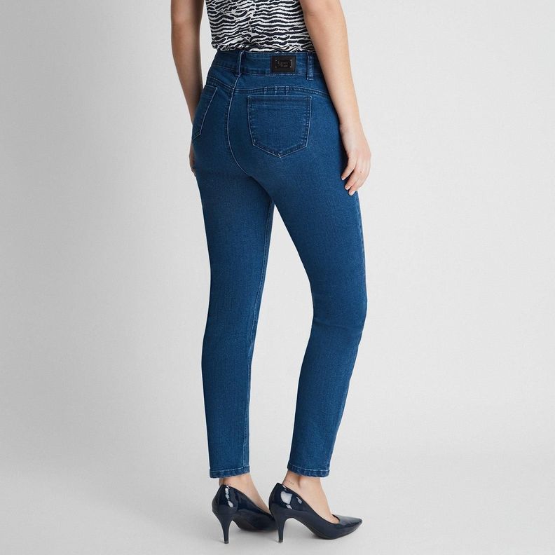 Skinny Jeans Push Up Control De Abdomen Azul-2
