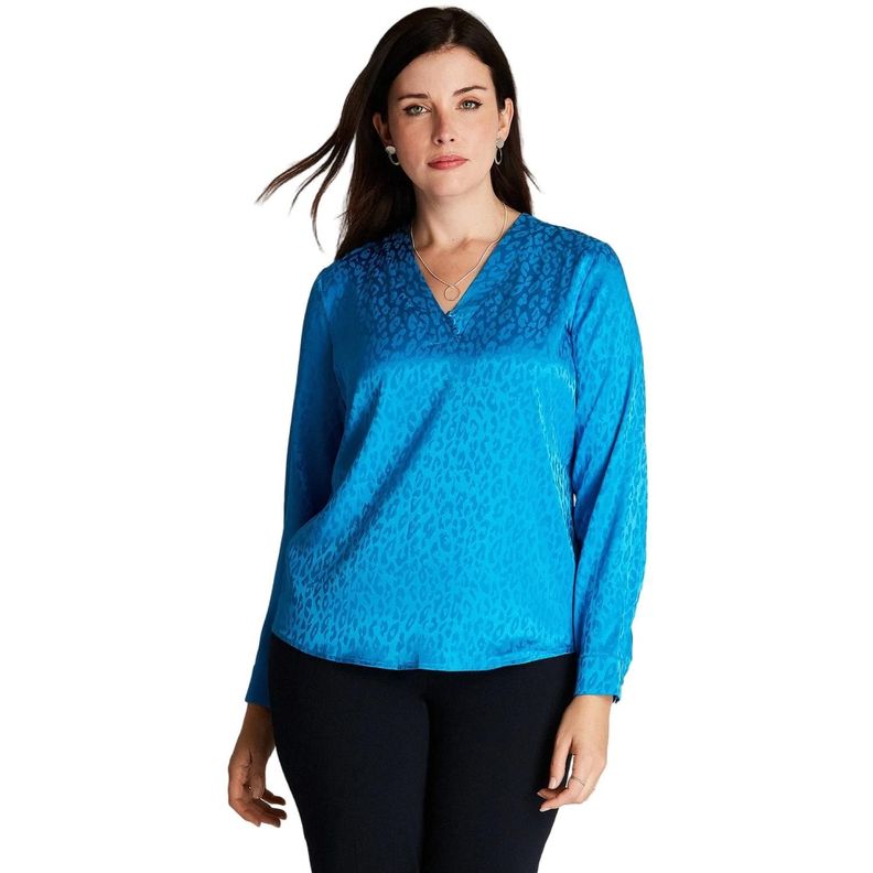 Blusa Celeste Cuello V-0