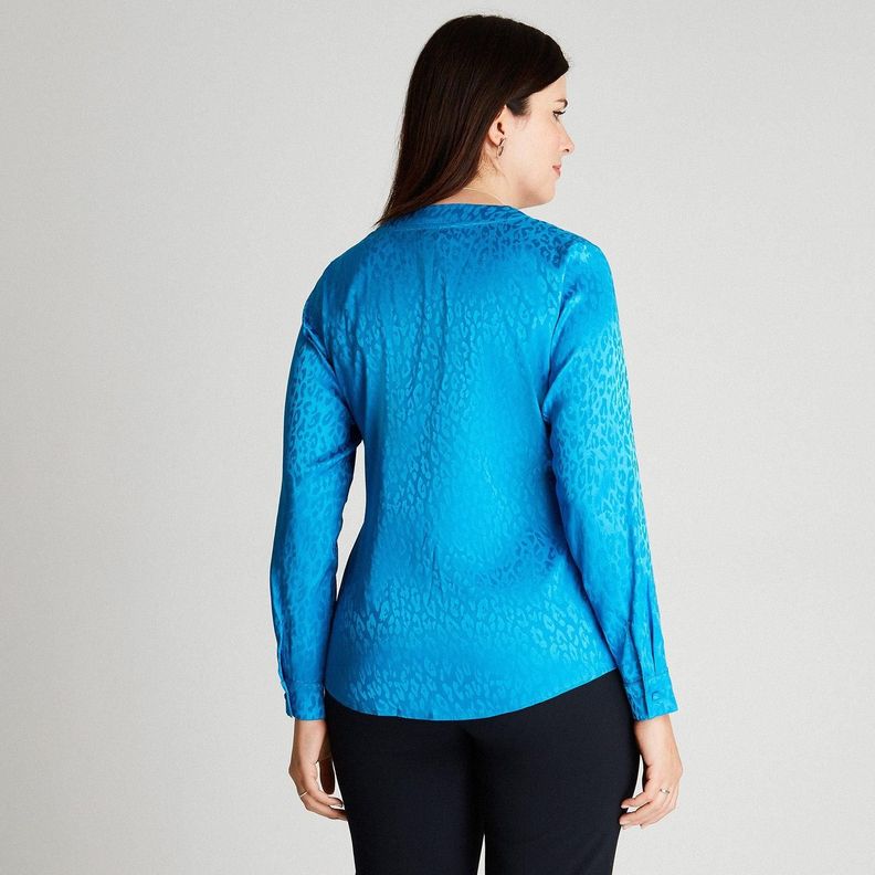 Blusa Celeste Cuello V-1