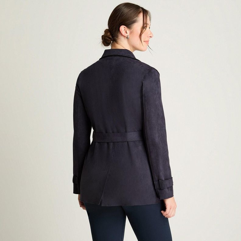 Chaqueta Suede Básica Manga Larga Azul Oscuro-1