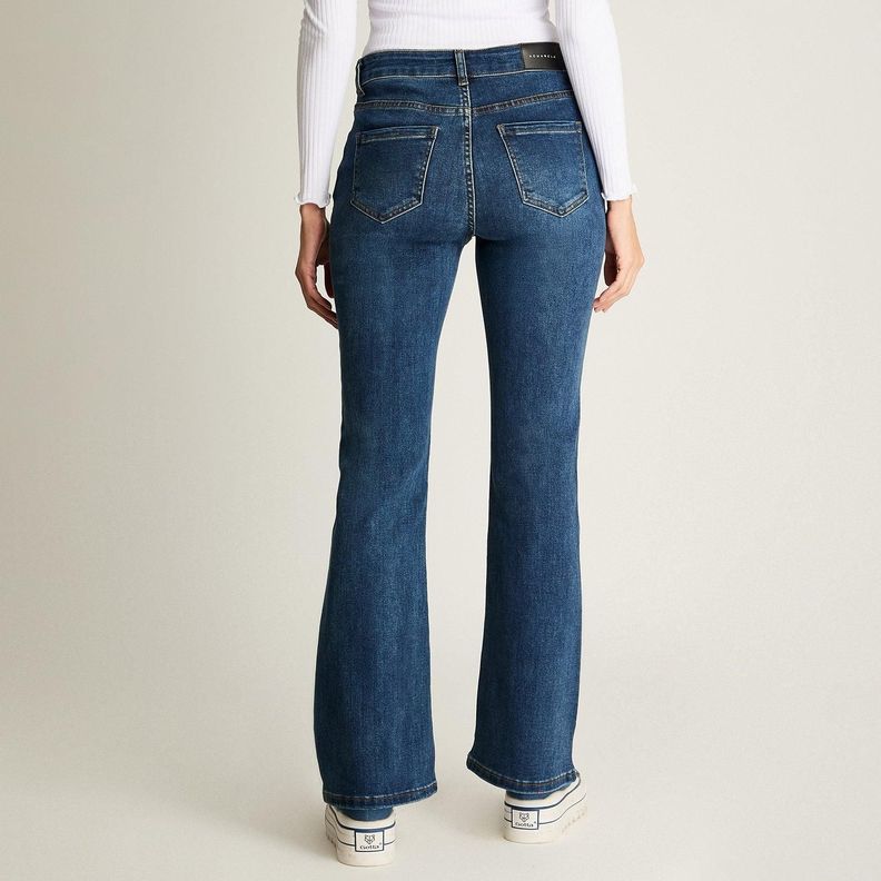 Jeans Flare 5 Bolsillos Azul-0