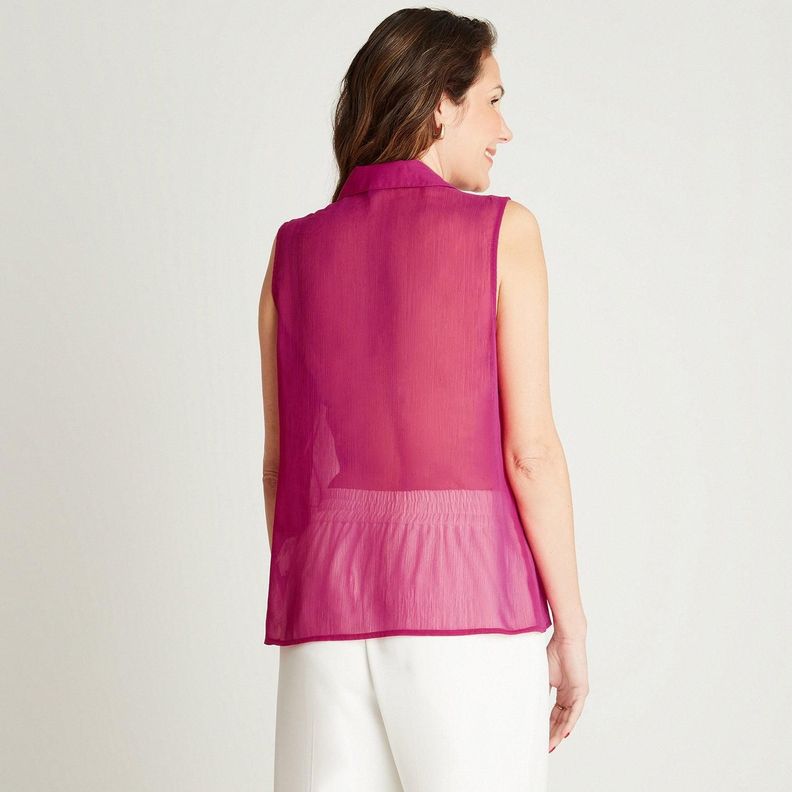 Blusa Fucsia Con Detalle De Volante-1