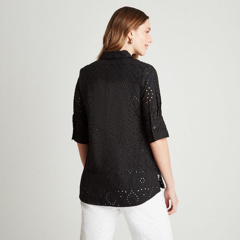 Blusa Negro Cuello Camisero-1