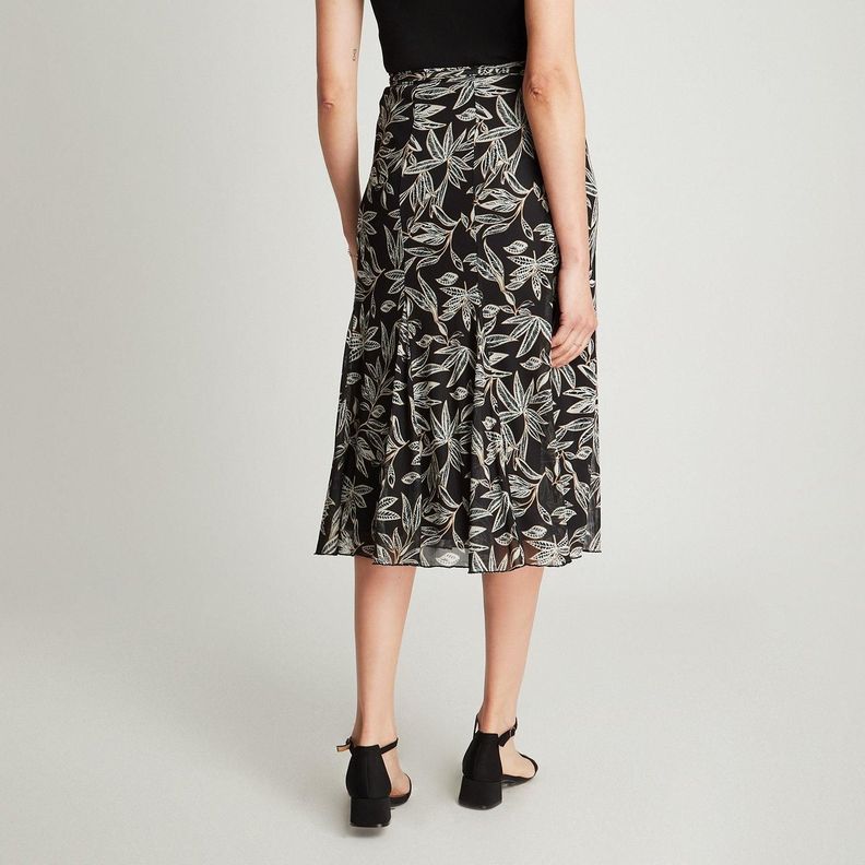 Falda Larga Negro Estampado-1