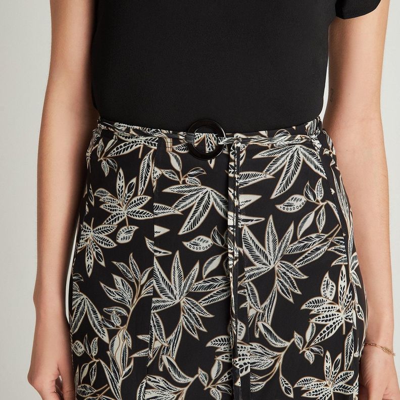 Falda Larga Negro Estampado-2