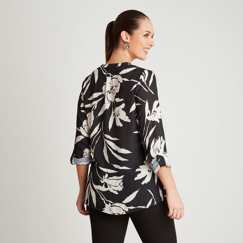 Blusa Tipo Blusón Abotonado Negro-1