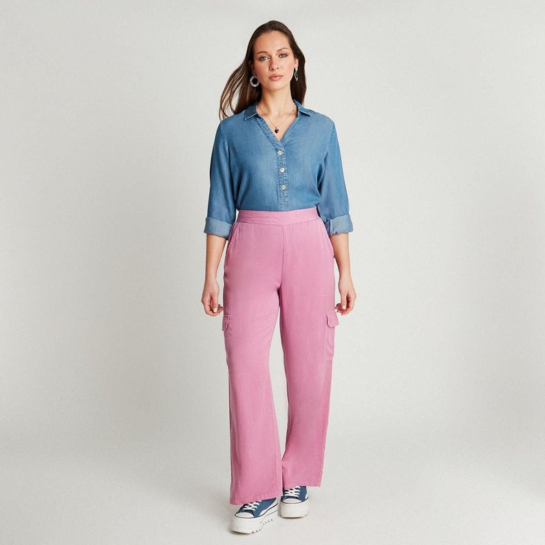 Pantalón Sport Lila Palazzo-3