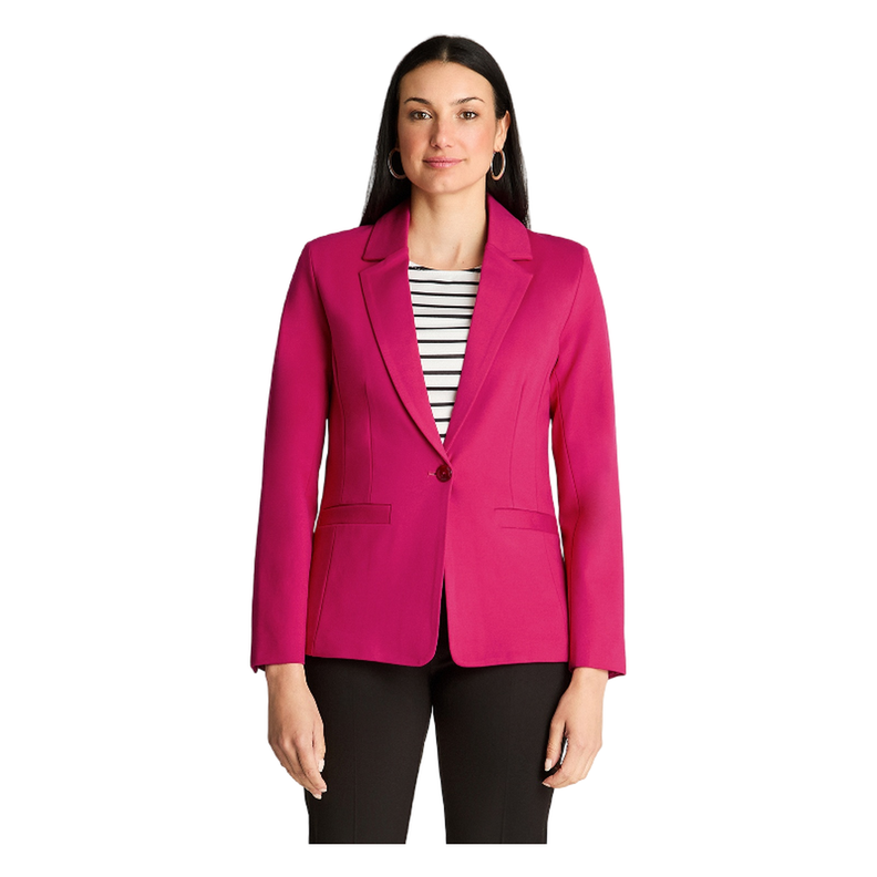 Blazer Manga Larga Punto Roma Magenta-0