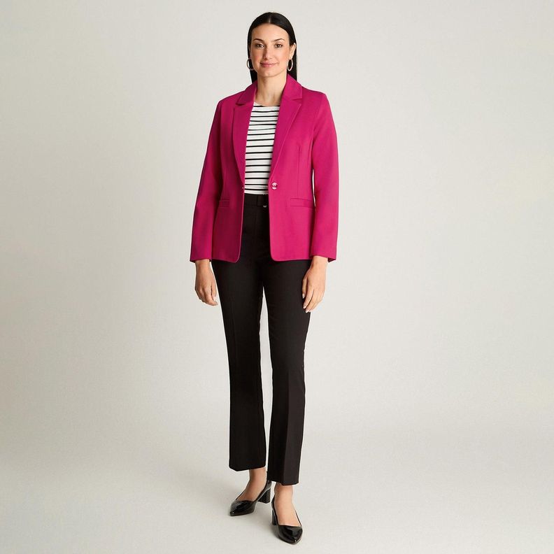 Blazer Manga Larga Punto Roma Magenta-3