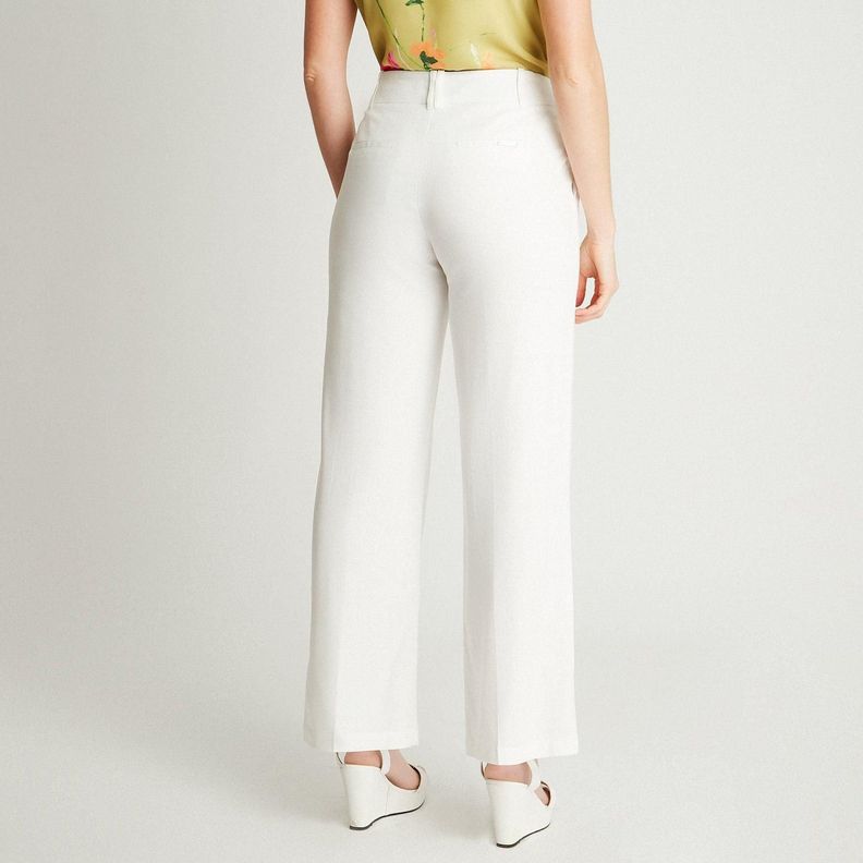 Pantalón Formal Blanco Palazzo Bolsillos-1