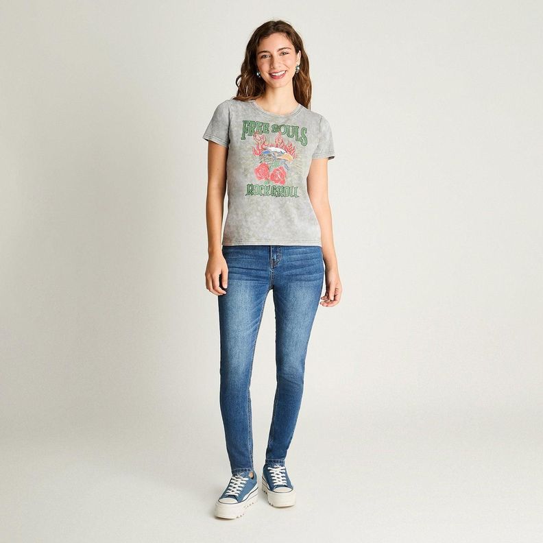 Polera Manga Corta Básica Acid Wash Verde Militar-2
