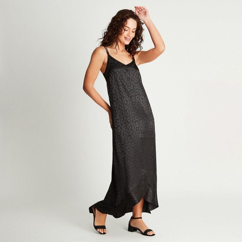Vestido Maxi Negro Tirantes-0