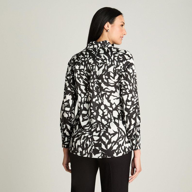 Blusa Camisera Manga Larga Satintada Crudo-1