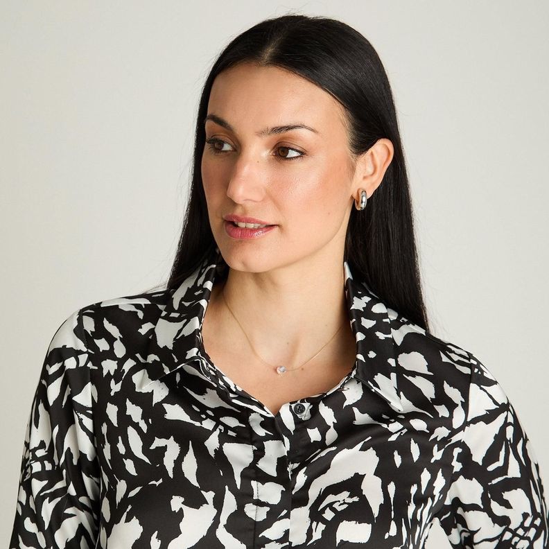 Blusa Camisera Manga Larga Satintada Crudo-2