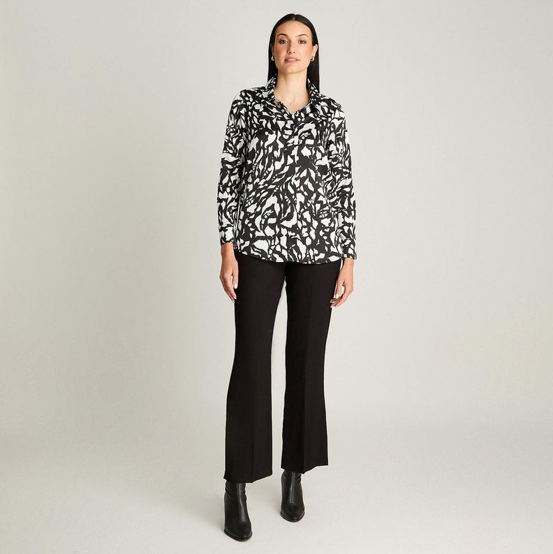Blusa Camisera Manga Larga Satintada Crudo-3