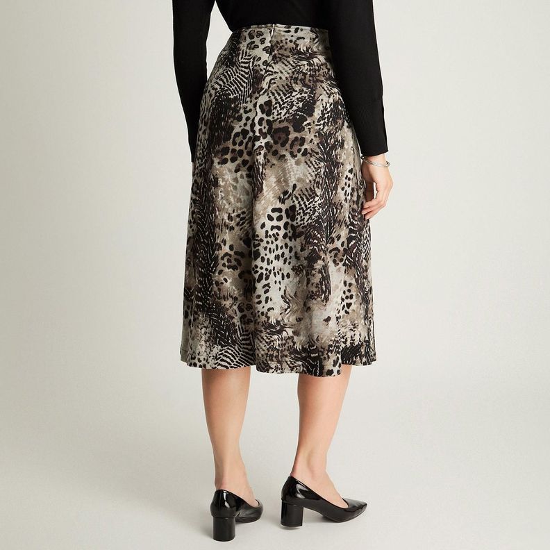 Falda De Camant Estampada Negro-1
