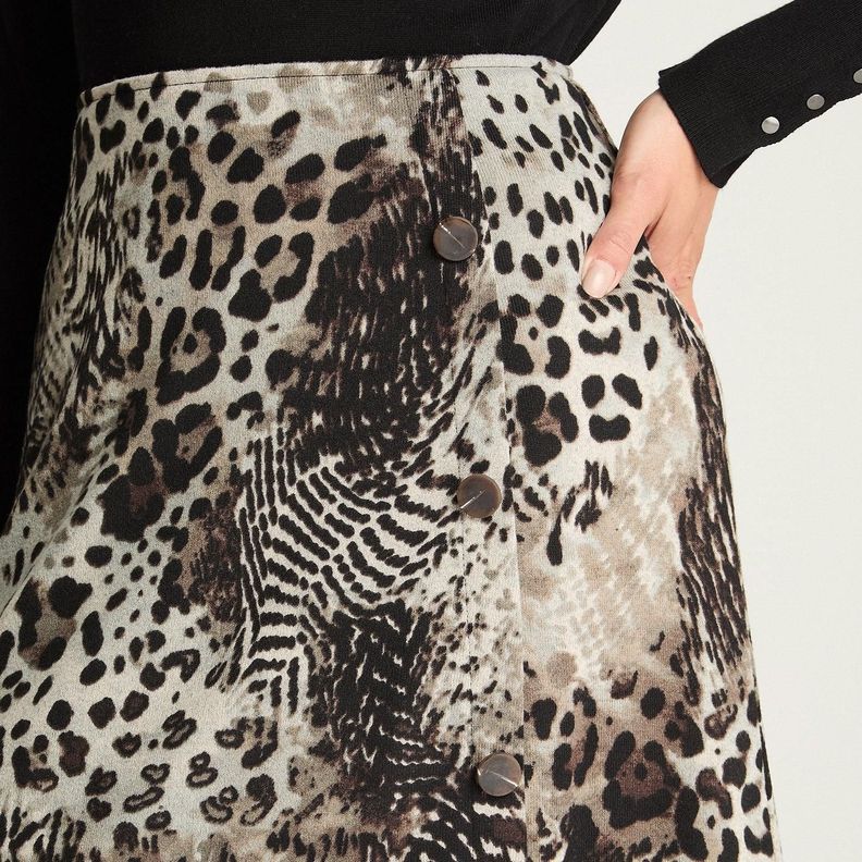 Falda De Camant Estampada Negro-2