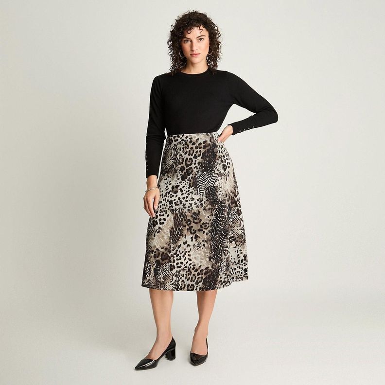 Falda De Camant Estampada Negro-3