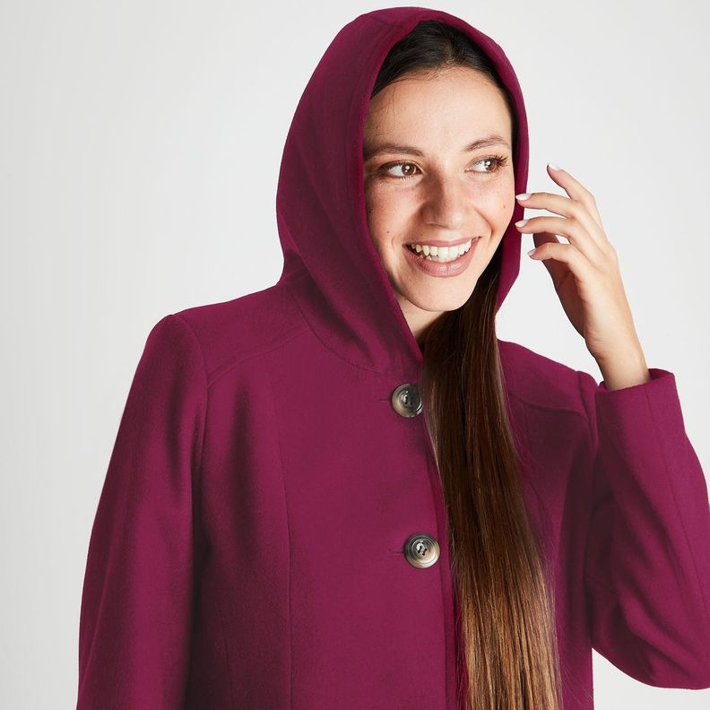 Abrigo Con Gorro Magenta-2