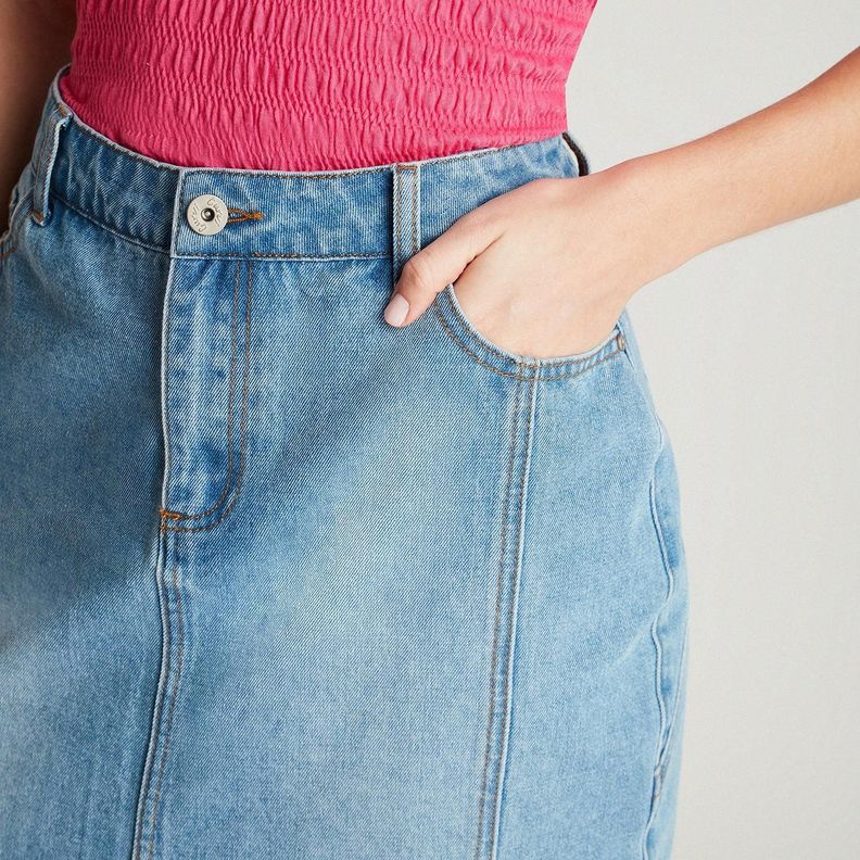 Falda Denim Celeste Midi Push Up-2