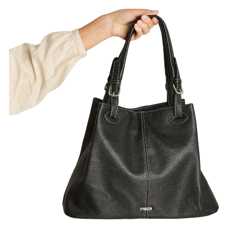 Cartera Con Strap De Pu Y Bolsillo Interno Negro-0