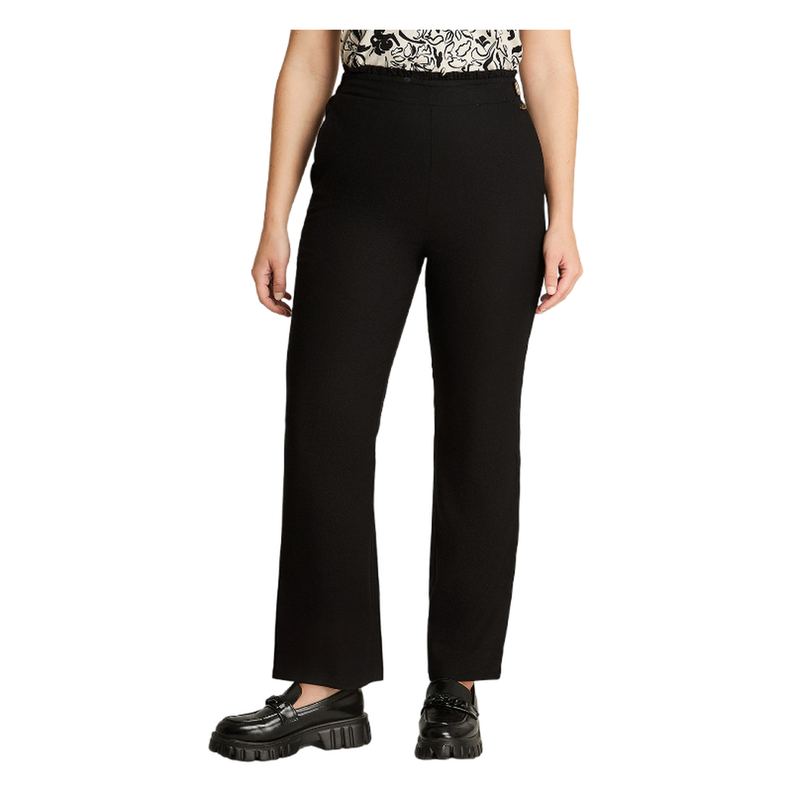 Pantalón Tiro Medio Recto Negro-0
