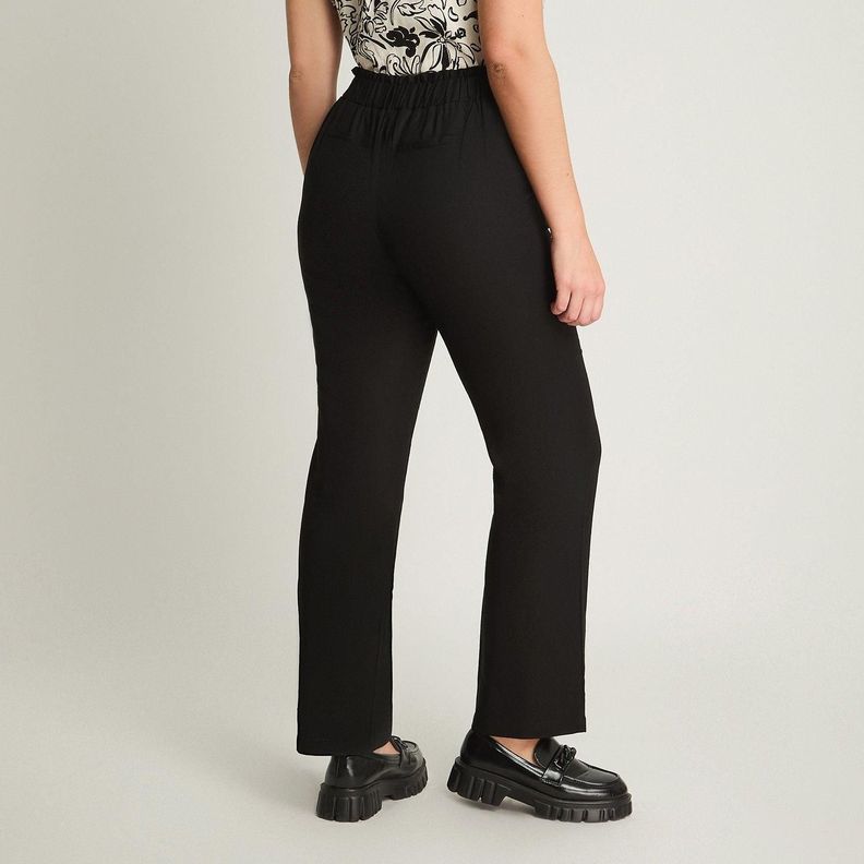 Pantalón Tiro Medio Recto Negro-1