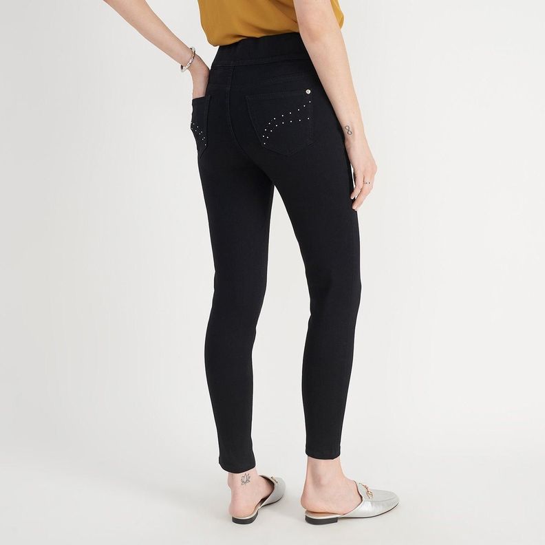 Leggins Con Pretina Ancha Bolsillos Falsos-1