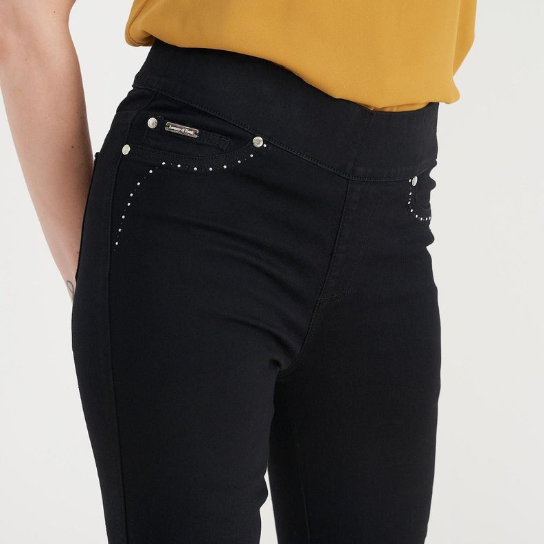 Leggins Con Pretina Ancha Bolsillos Falsos-2