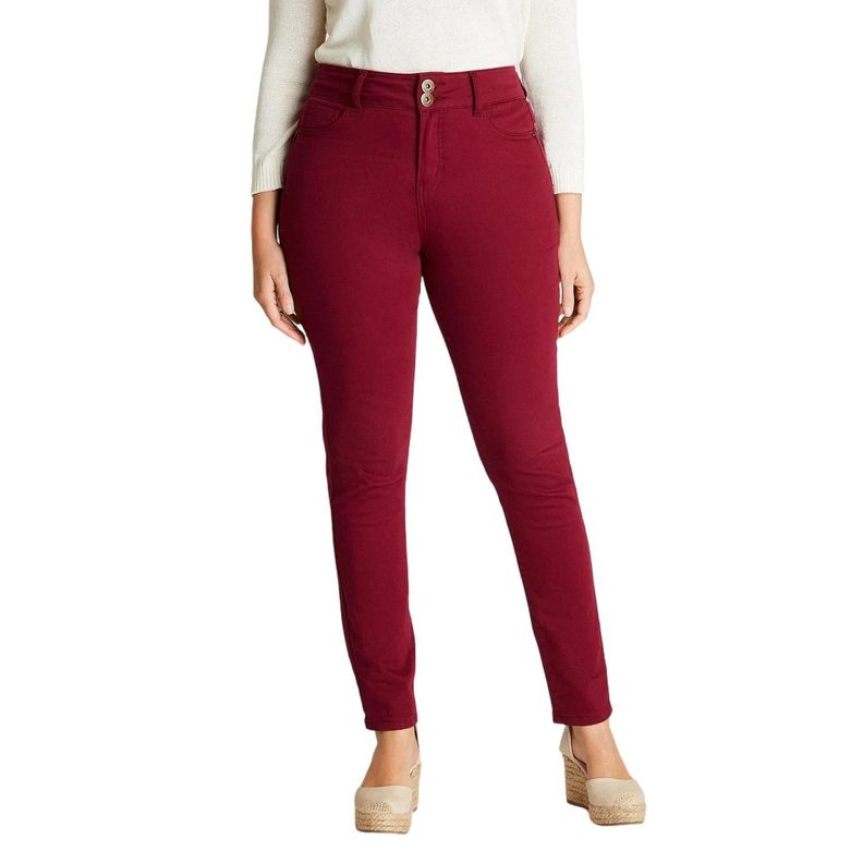 Jeans Magenta Pierna Pitillo Push Up-0