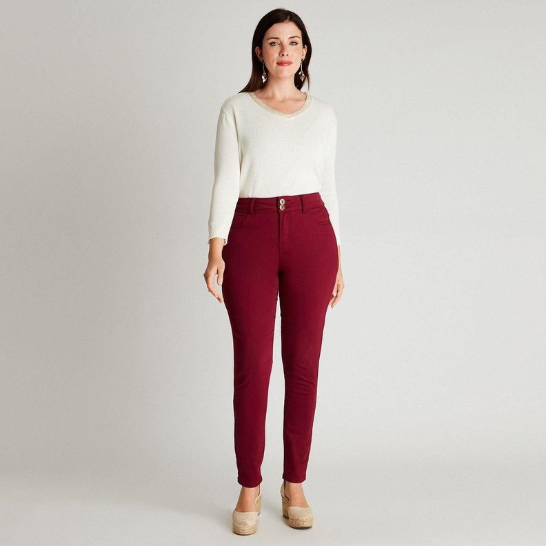 Jeans Magenta Pierna Pitillo Push Up-3