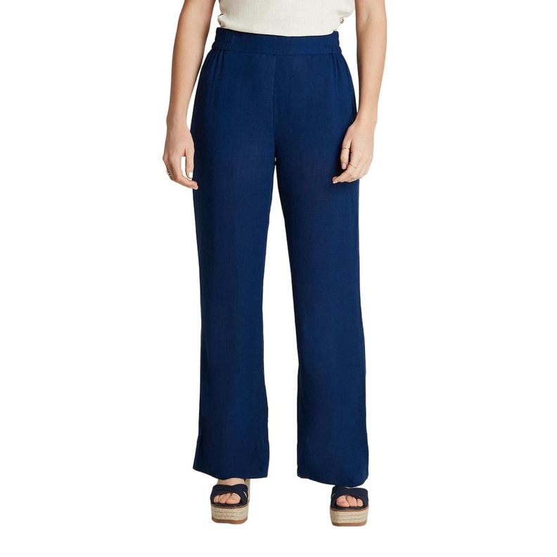Pantalón Azul Cintura Elástica y Bolsillos-0