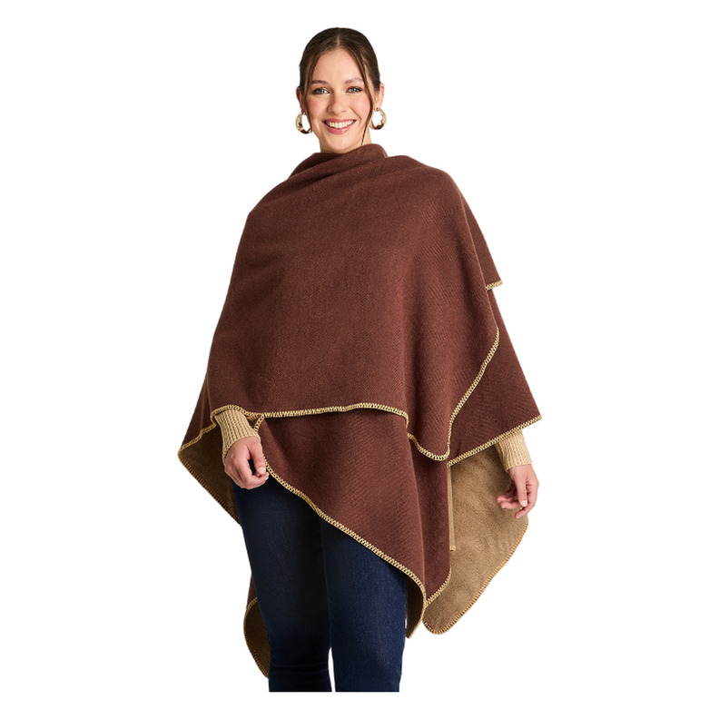 Poncho Tejido Café-0