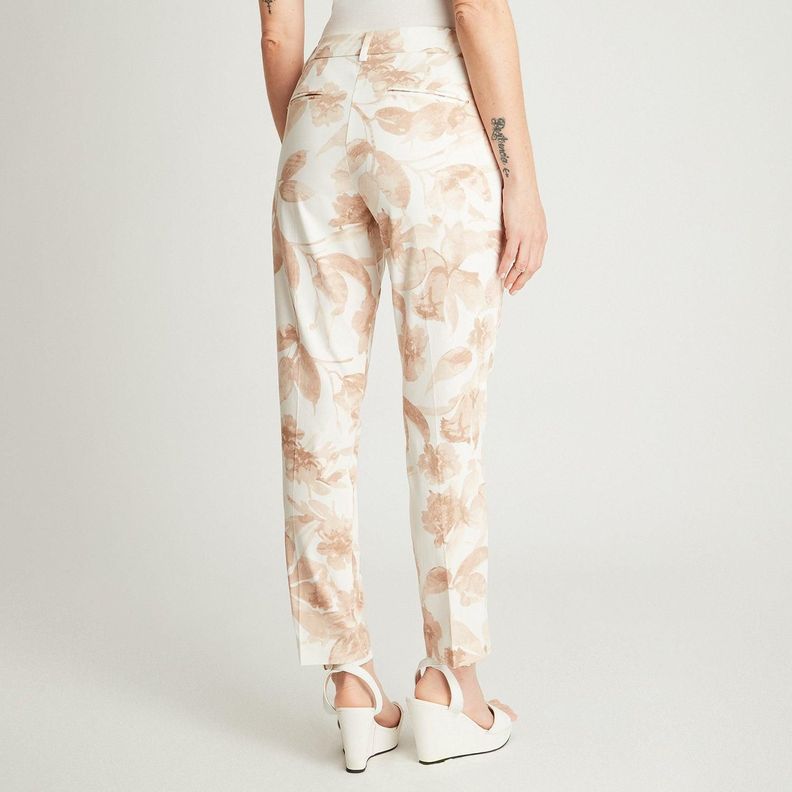 Pantalón Formal Beige Estampado Crop-1