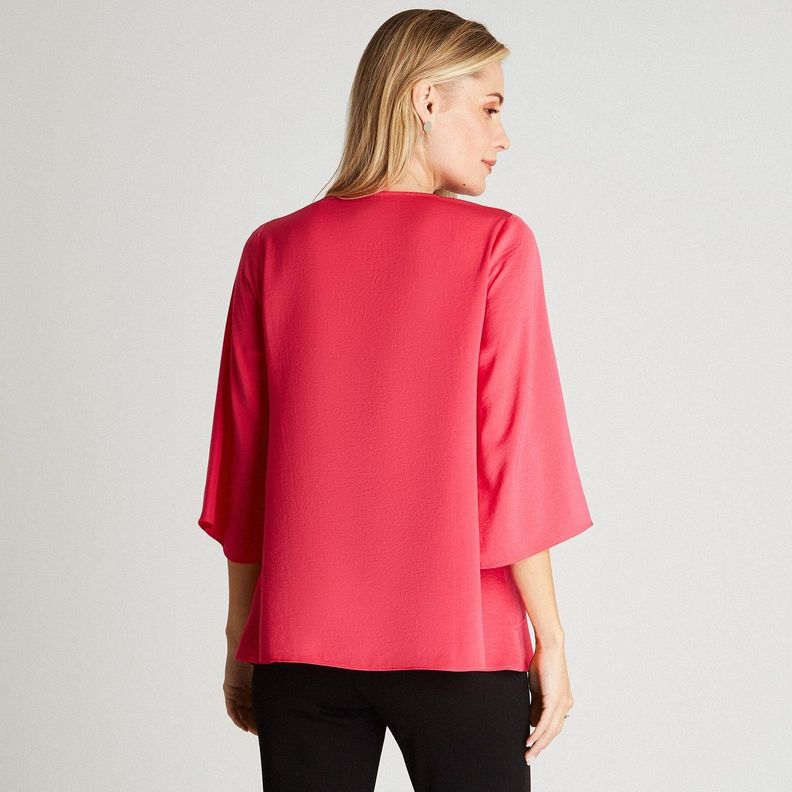 Blusa Fucsia Manga 3,4-1