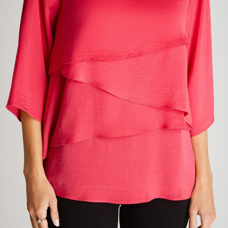 Blusa Fucsia Manga 3,4-2