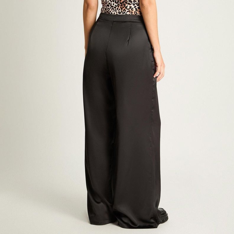 Pantalón Palazzo Con Pretina Negro-1