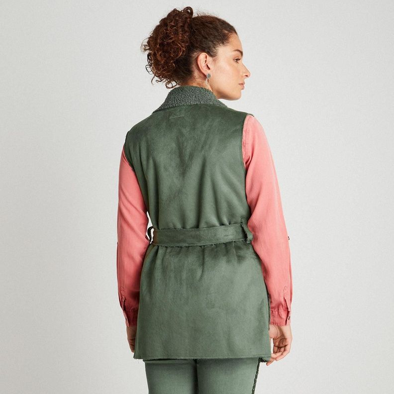 Chaqueta Sin Mangas Bonded Forrada Verde-2