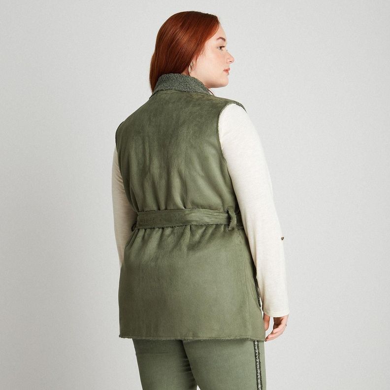 Chaqueta Sin Mangas Bonded Forrada Verde-3