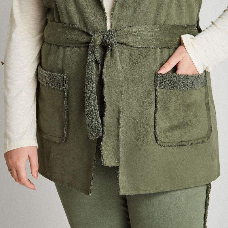 Chaqueta Sin Mangas Bonded Forrada Verde-4