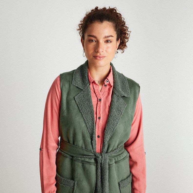 Chaqueta Sin Mangas Bonded Forrada Verde-5