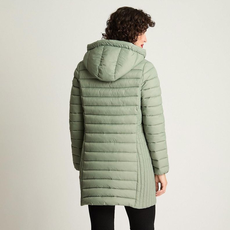 Parka Manga Larga Basica Larga Verde-1