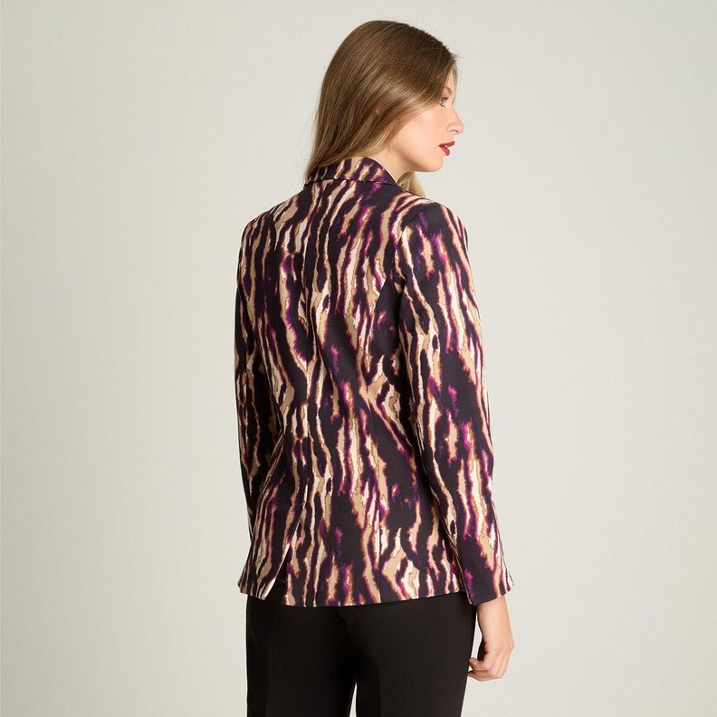 Blazer Manga Larga Estampado Negro-1