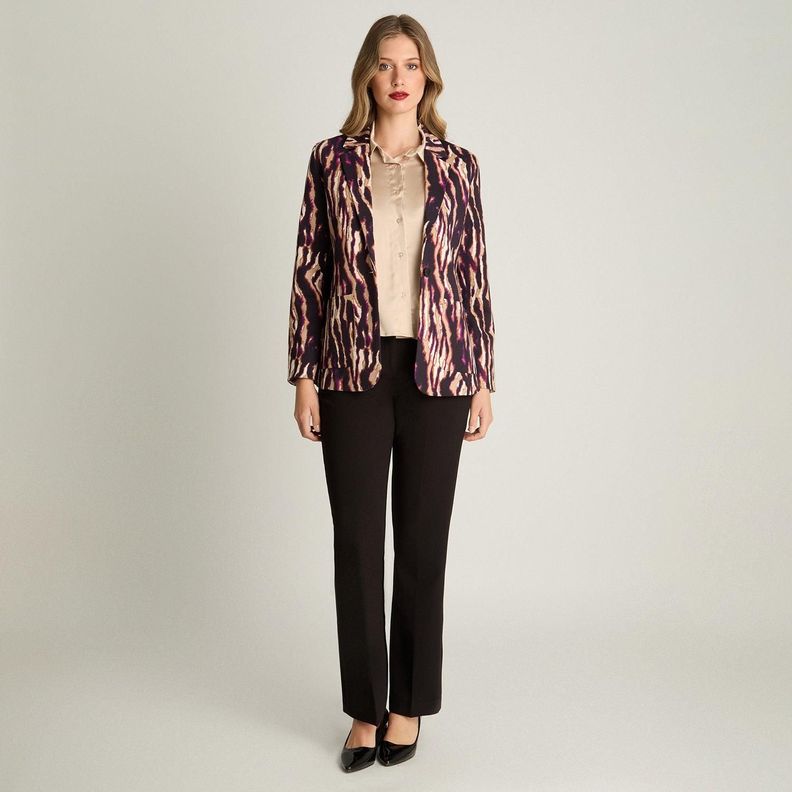 Blazer Manga Larga Estampado Negro-3