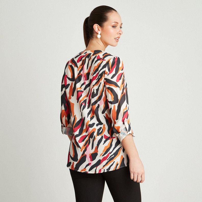 Blusa Tipo Blusón Abotonado Fucsia-1